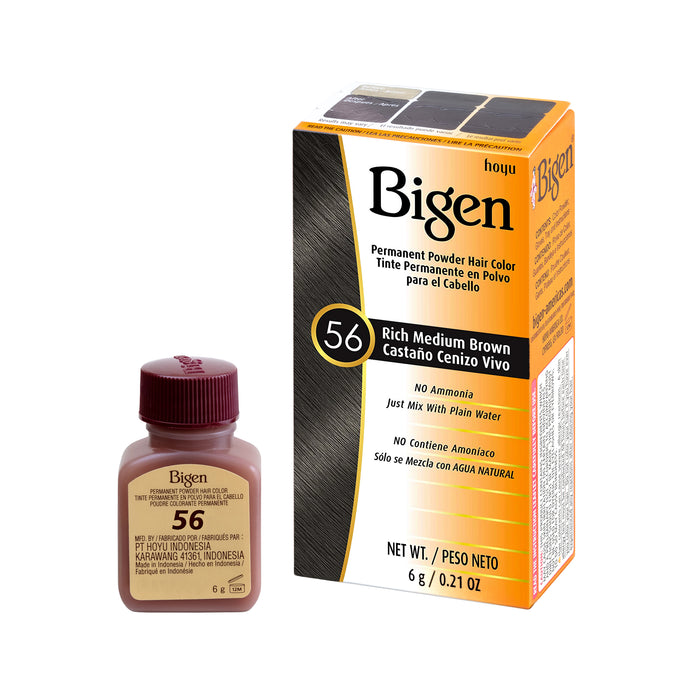 Bigen Permanent Powder Hair Color - #56 Rich Medium Brown: Units: per DZ