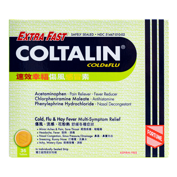 Coltalin - Extra Fast Cold & Flu Tablets (For Adults): Units: per DZ